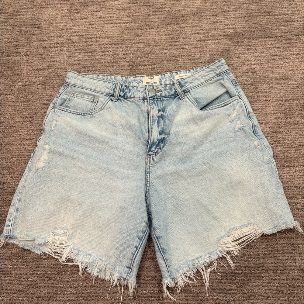 Cotton On Light Wash Frayed Denim Shorts